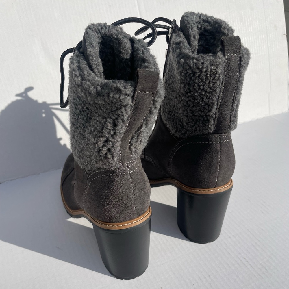 Nine West Perry Faux Suede Lace-Up Heel Boots | Size 9.5 - Picture 5 of 8